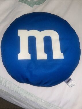 M&M'S Blue Round Logo Pillow